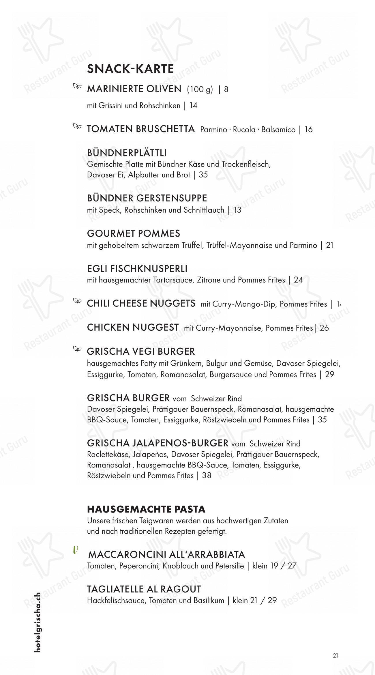 Menu di Pulsa Fonduestube - Menu
