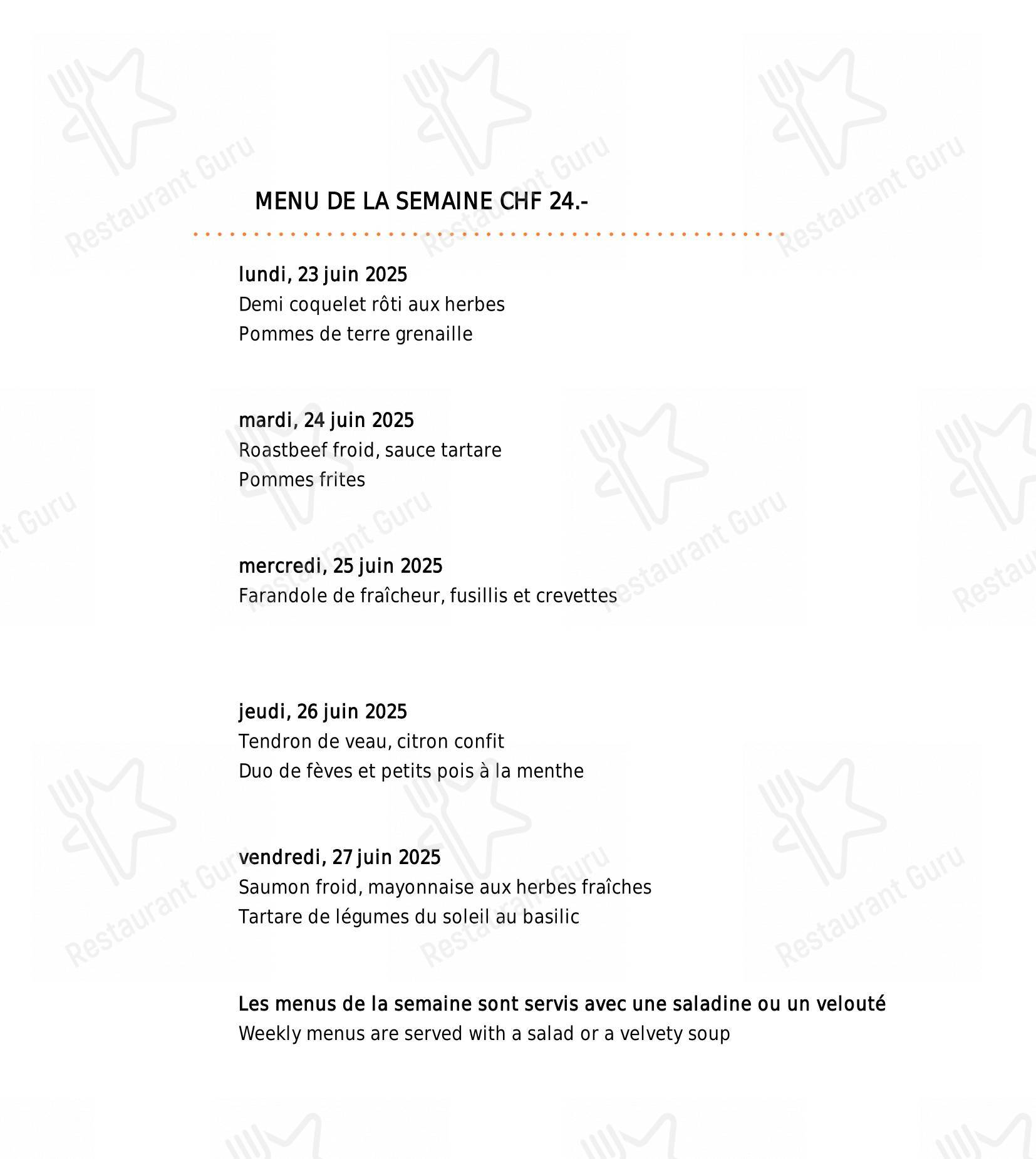 Основное меню per Restaurant Les Armures ristorante