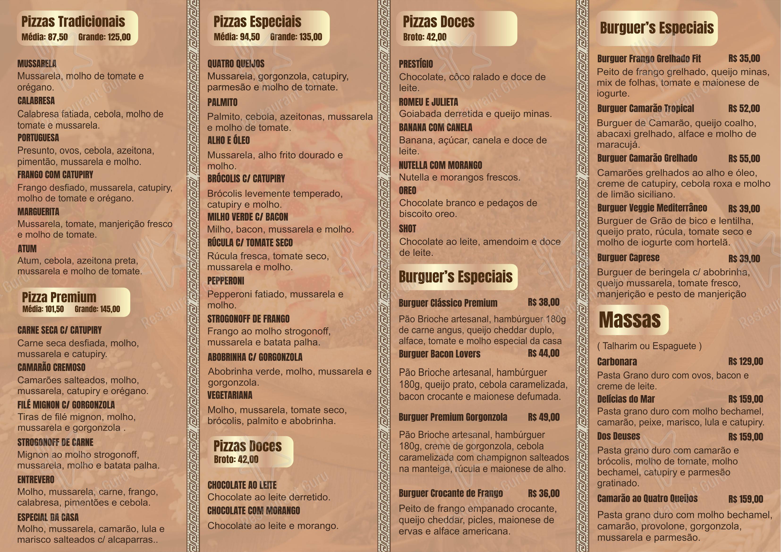 Restaurante GuardaGosto - Guarda do Embaú em Palhoça - Menu