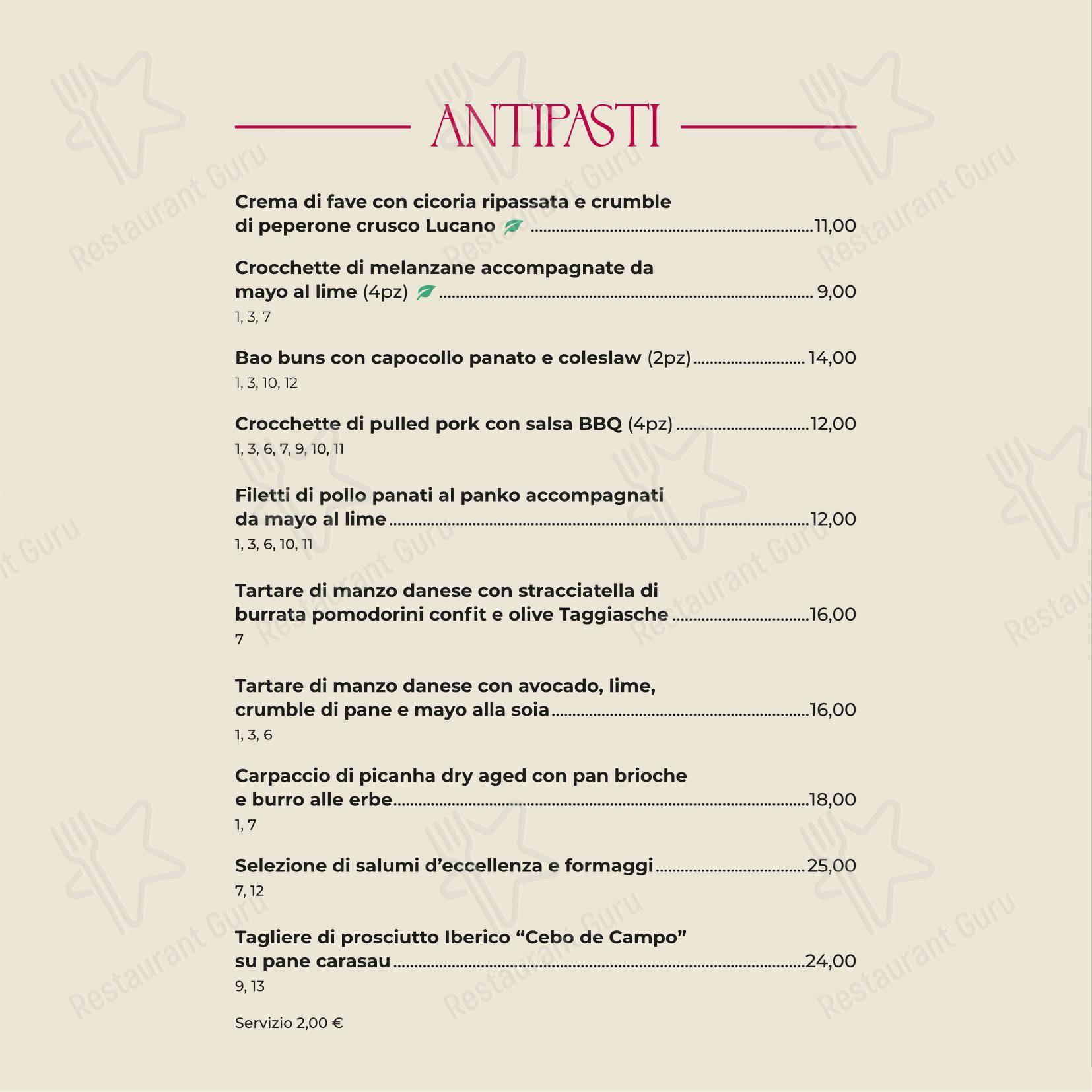 Menu per Ristorante Carnosa Roma Prati in Roma