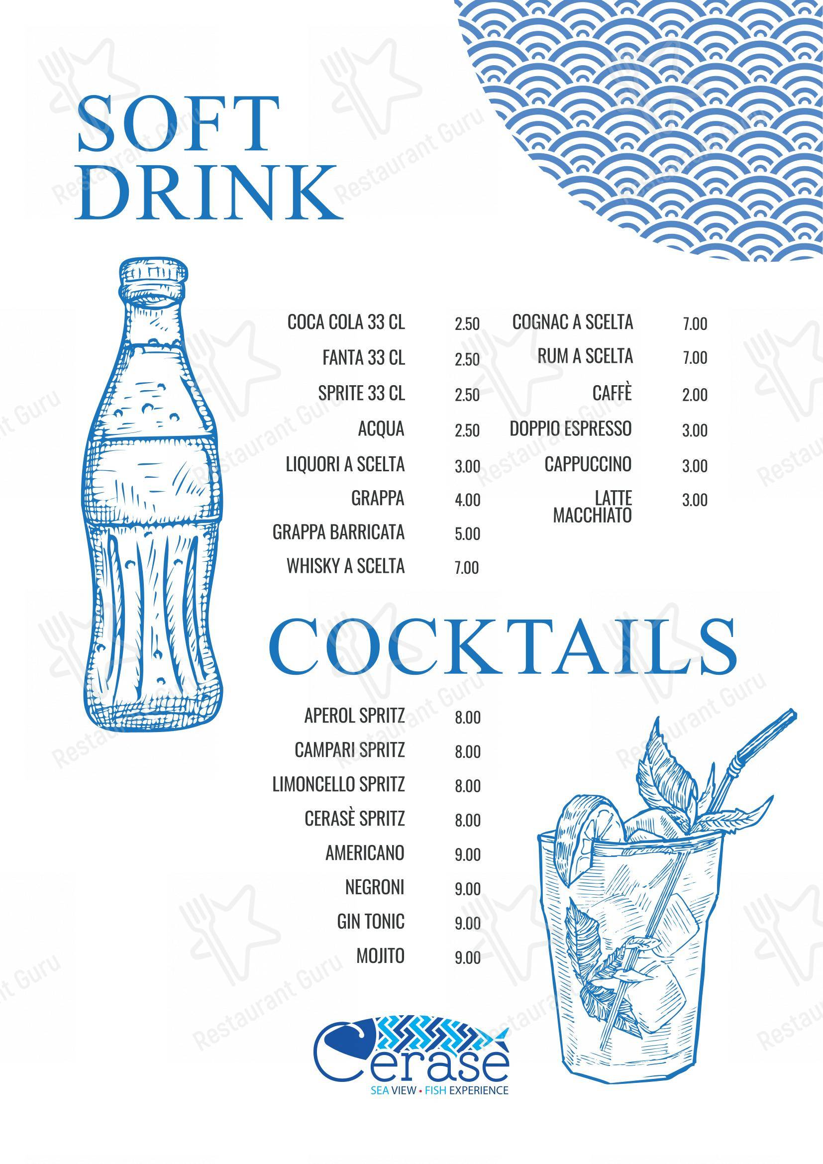 Menu per Ristorante Cerasè in Vico Equense