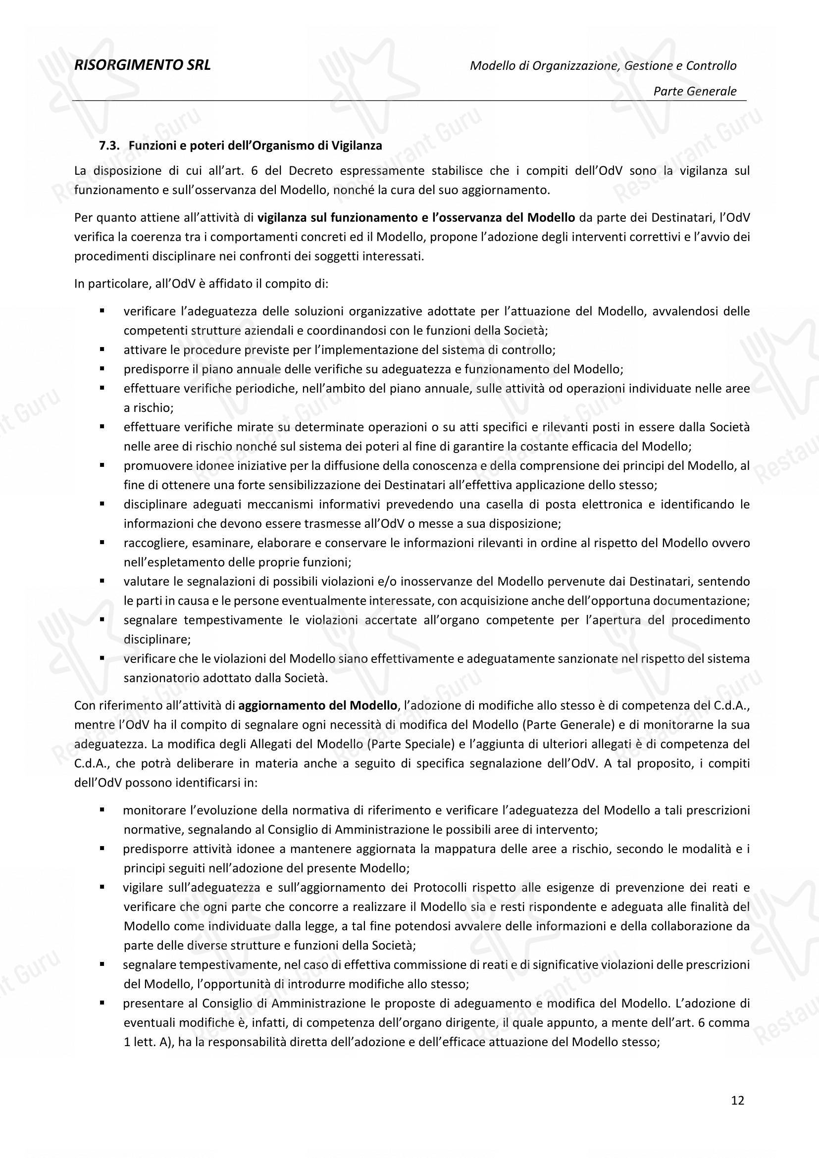Ristorante Del Cambio in Torino - Menu