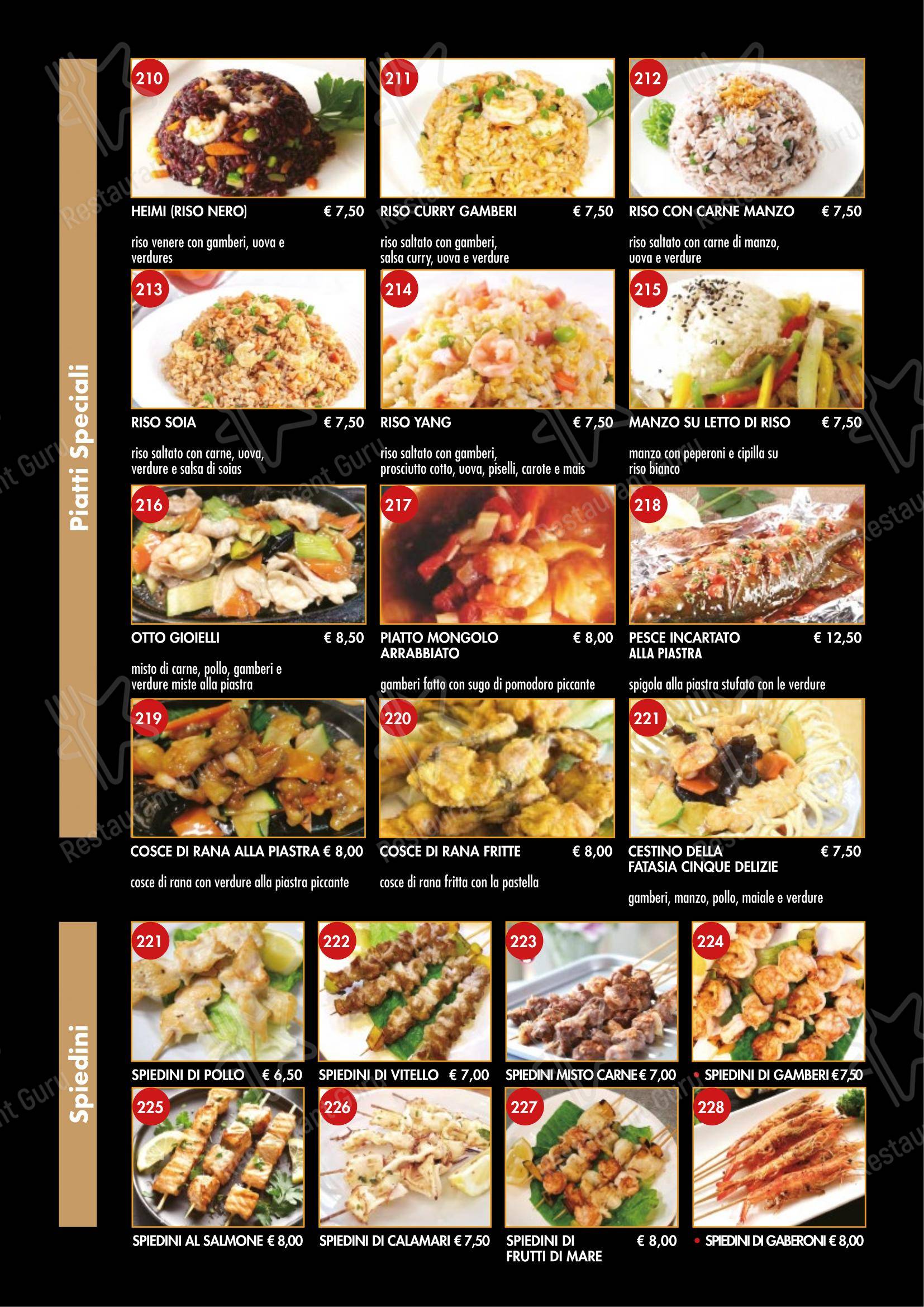 Menu per Ristorante Hong Yun in Avezzano