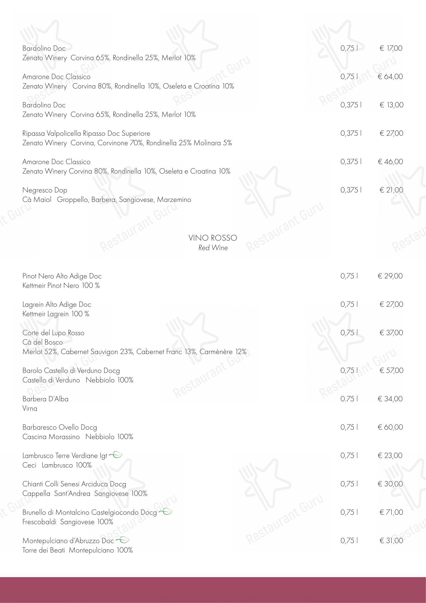 Menu di Ristorante I Poeti - Основное меню