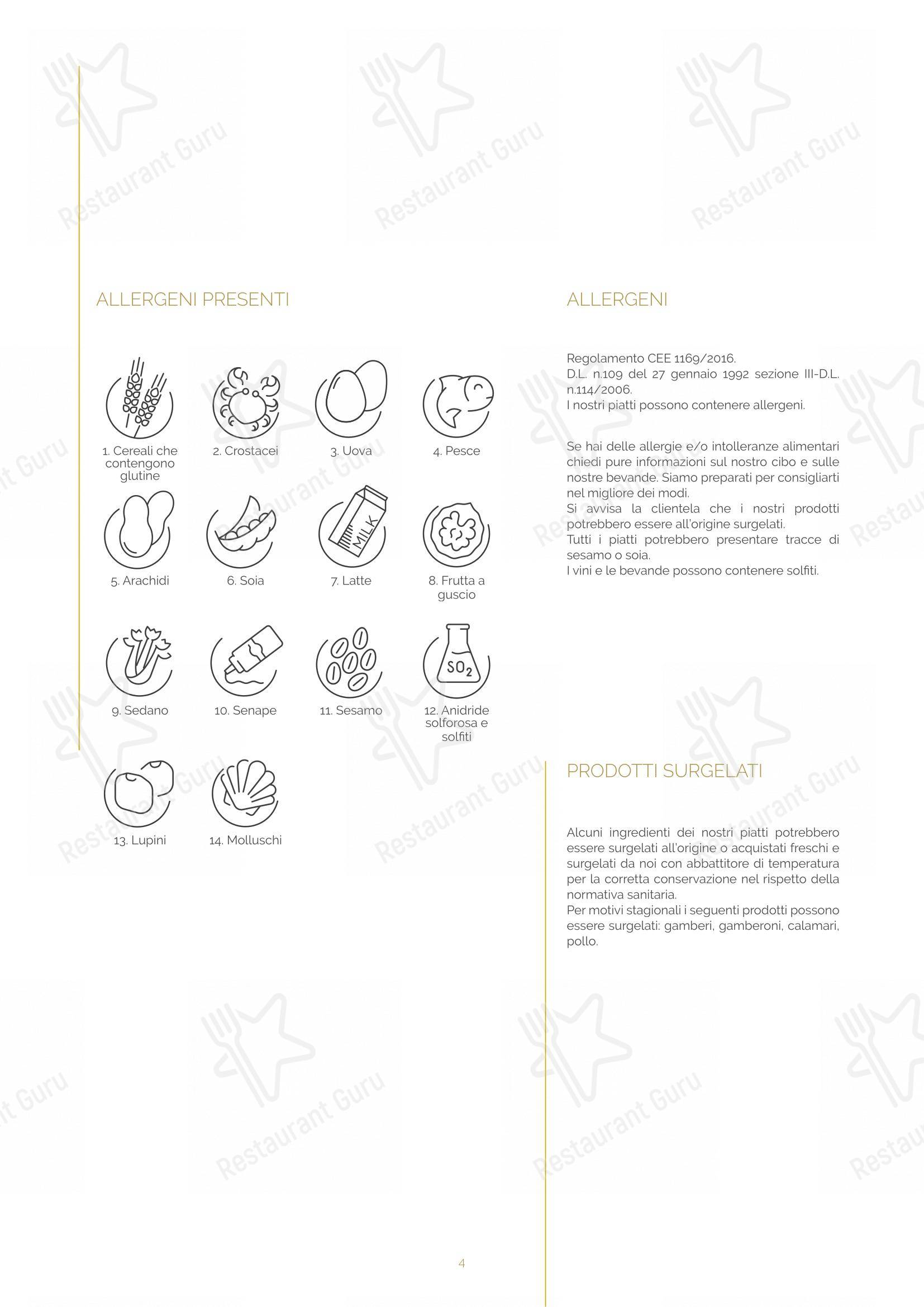 Menu di Ristorante Lin Tasting Emotion - Menu bar