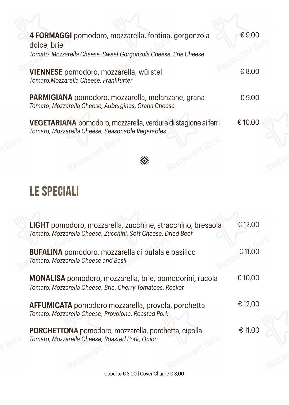 Menu di Ristorante Pizzeria Pontecorvo - Menu