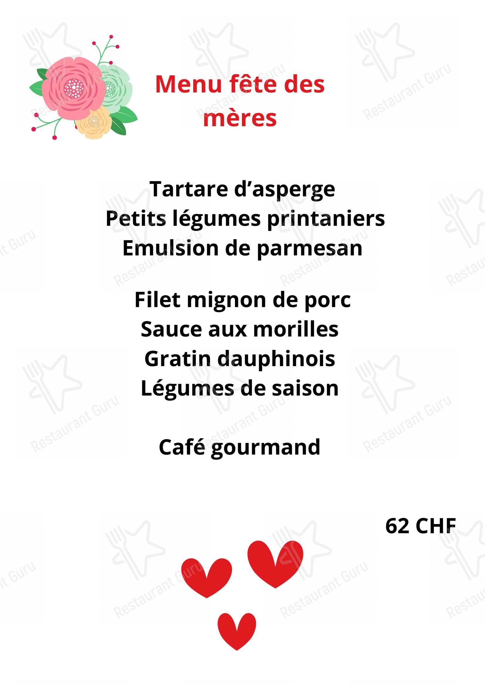 Rôtisserie-Restaurant La Charrue in Fenin-Vilars-Saules - Основное меню