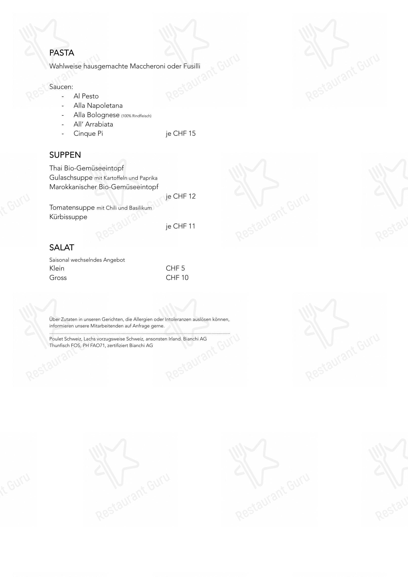 Sorriso Caffè Bar in Kreuzlingen - Menu