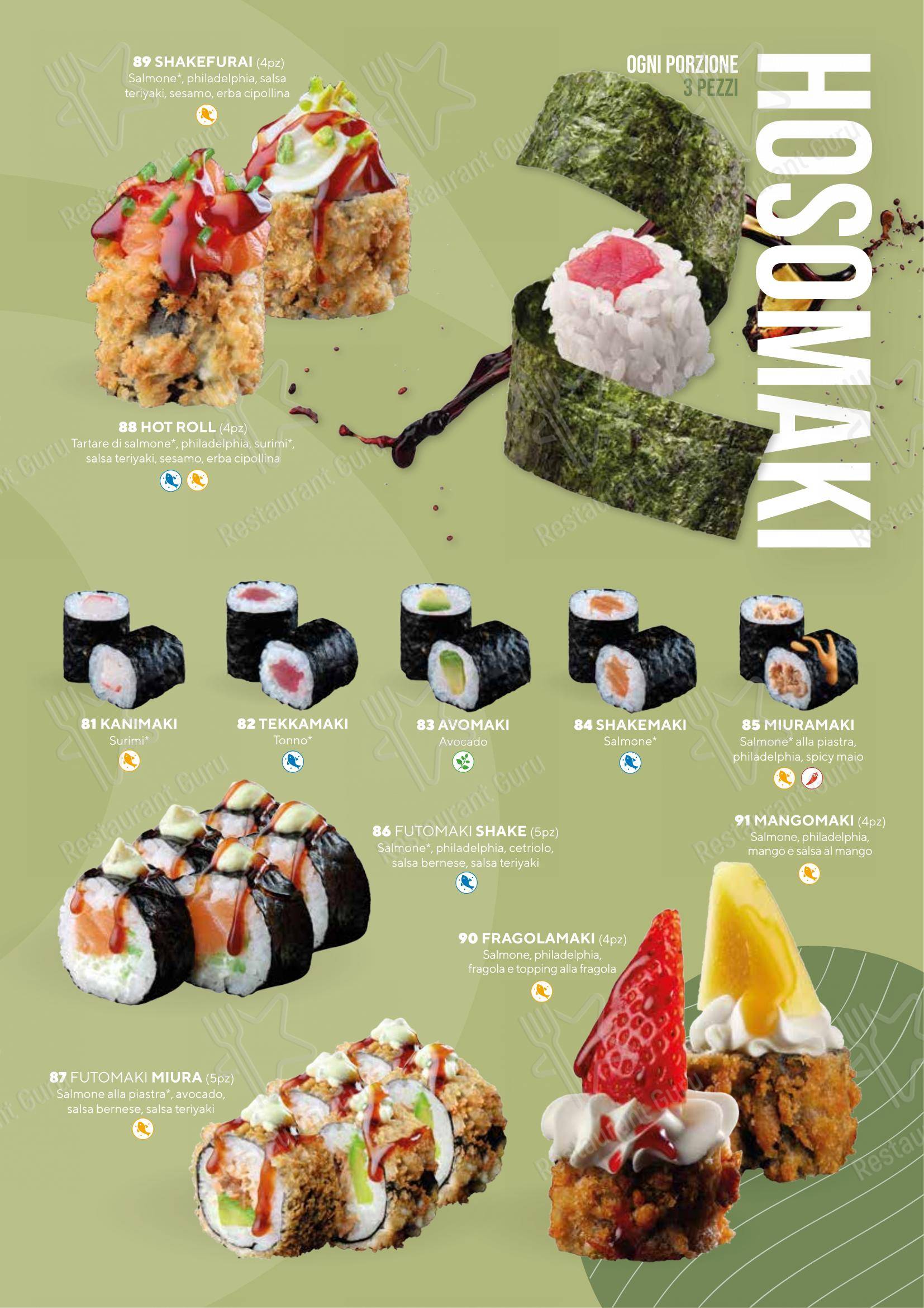 Menu bar per Sushiko Forlì in Forli