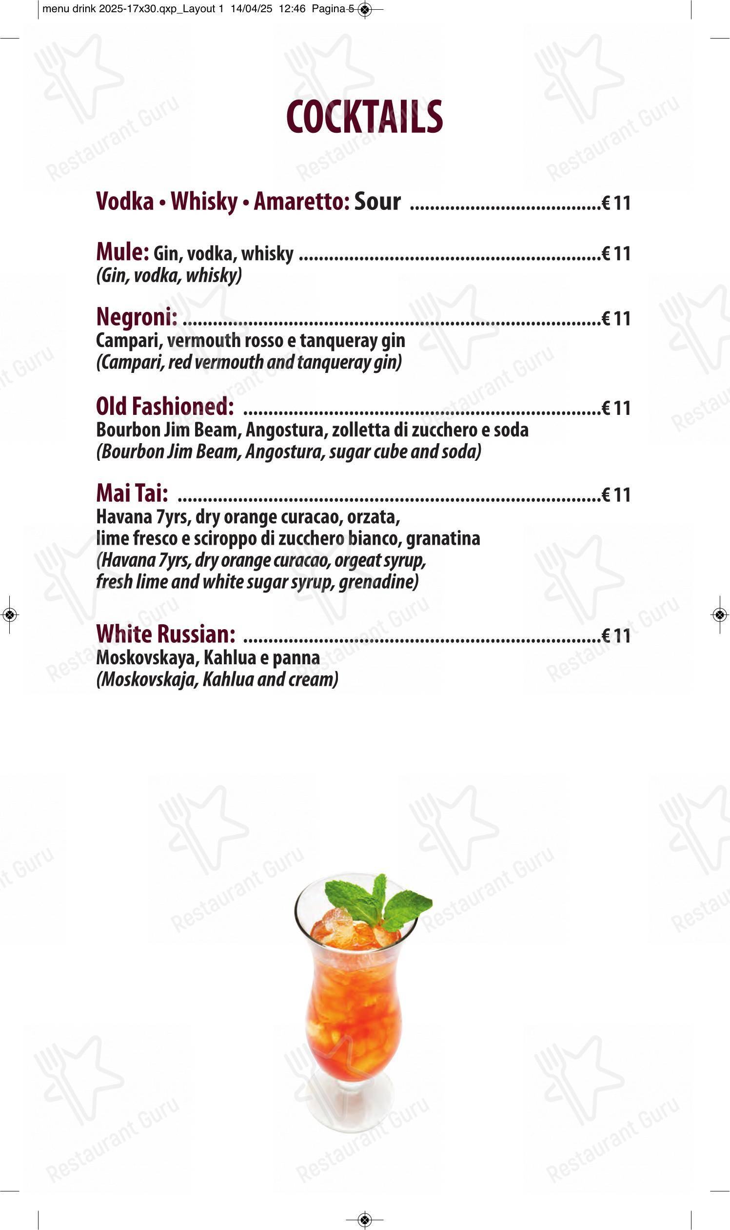Menu di The Bramble Bar & Kitchen - Menu bar