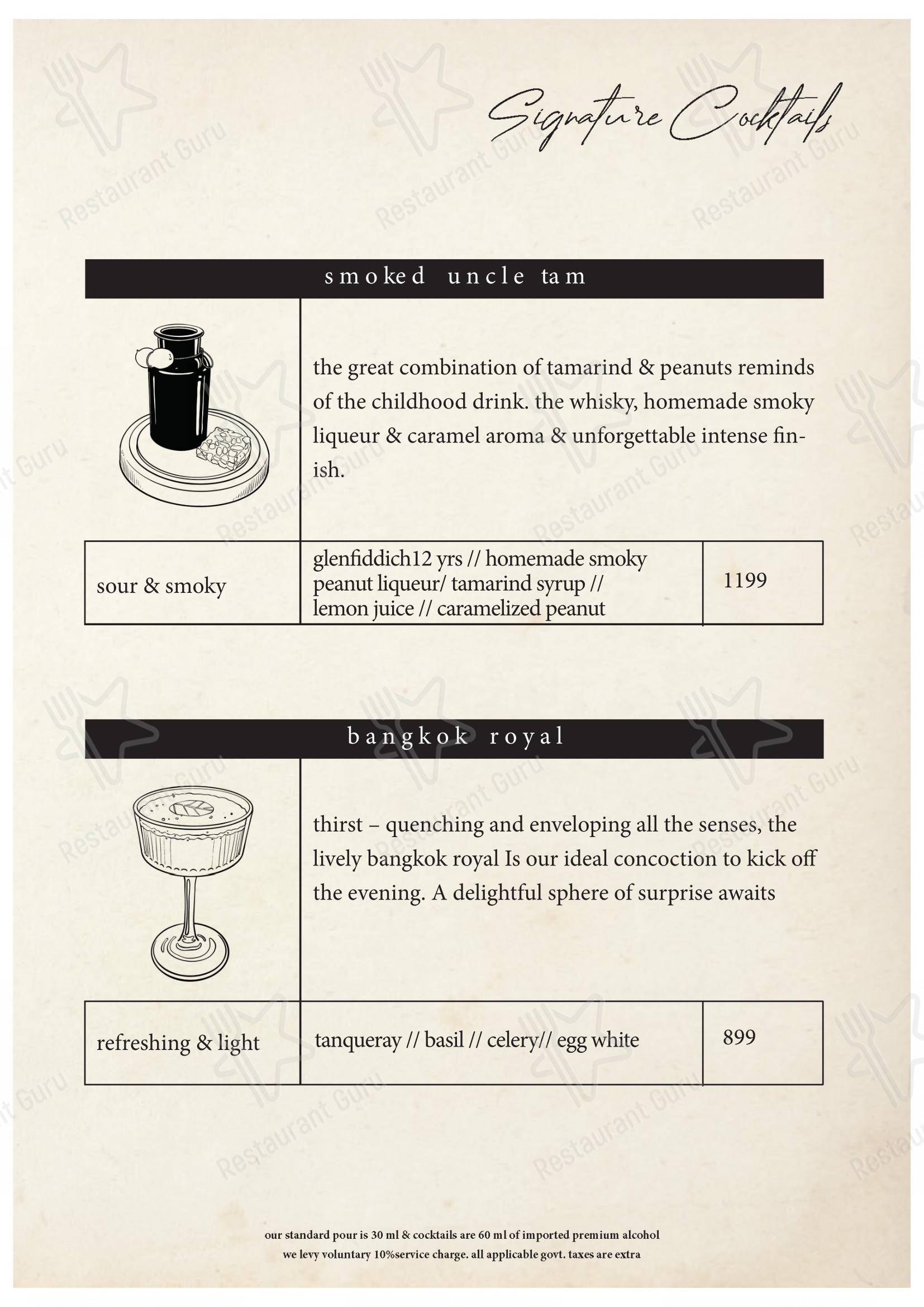 Menu bar for The Maroon Room – Pan Asian Fine Dine in Guwahati in Guwahati