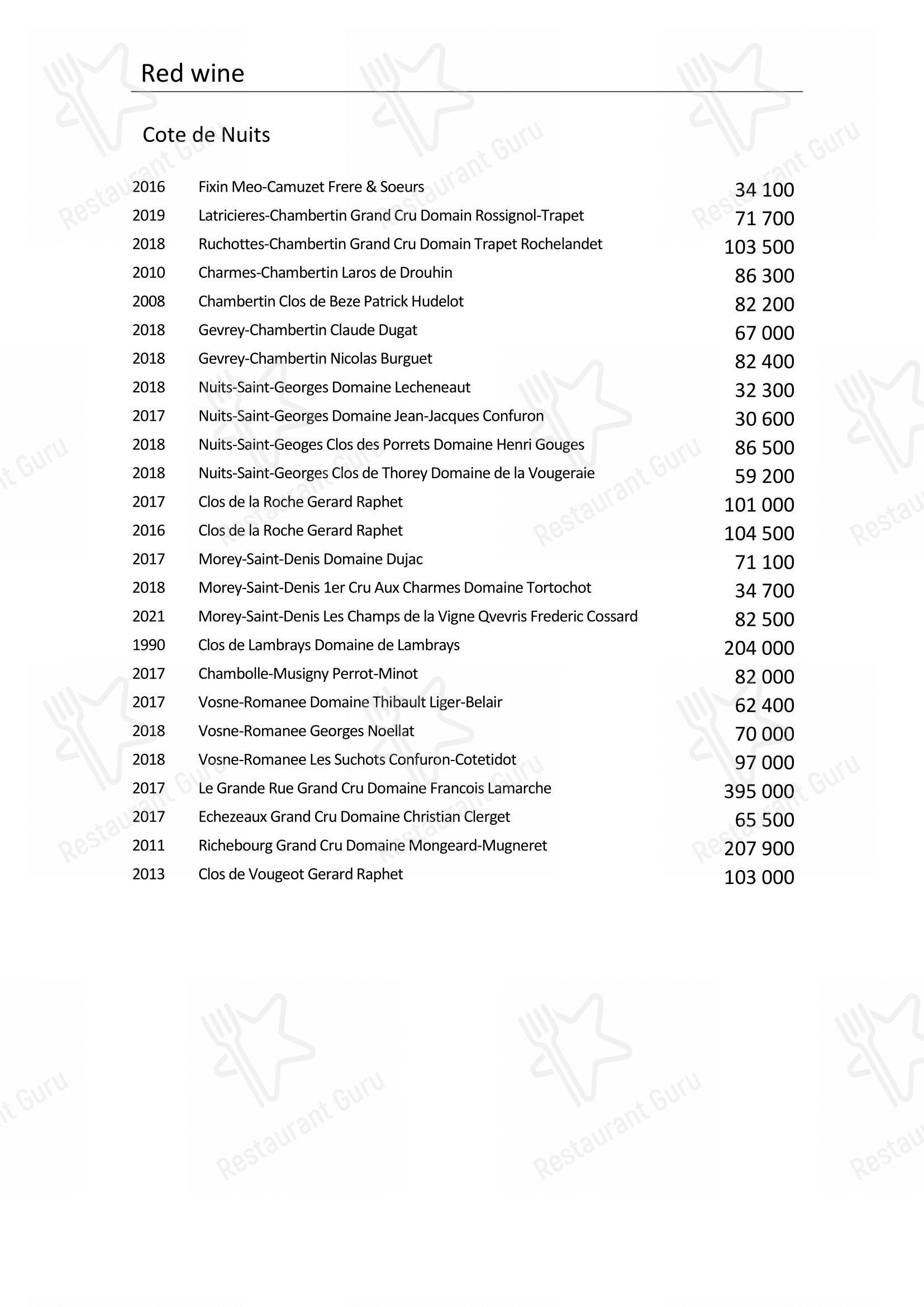 Takeaway Menu pour Turandot restaurant