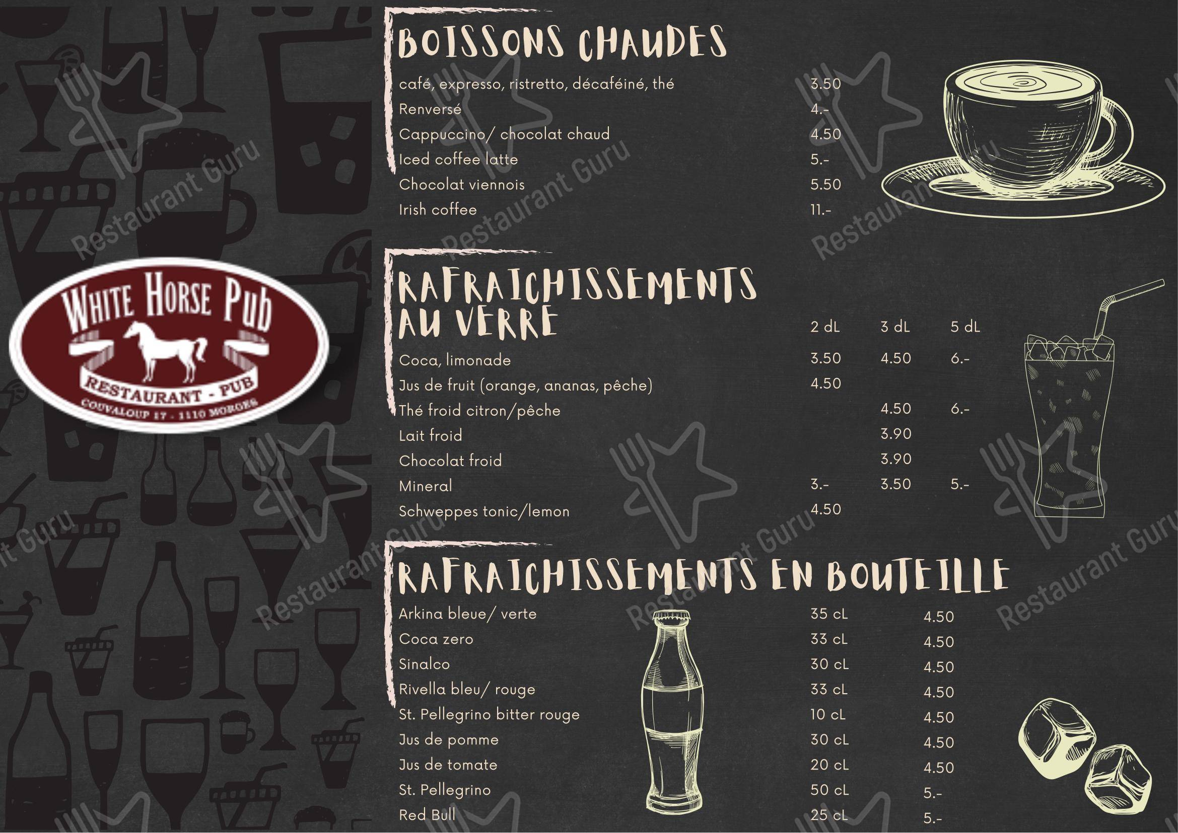 Основное меню per White Horse Pub ristorante