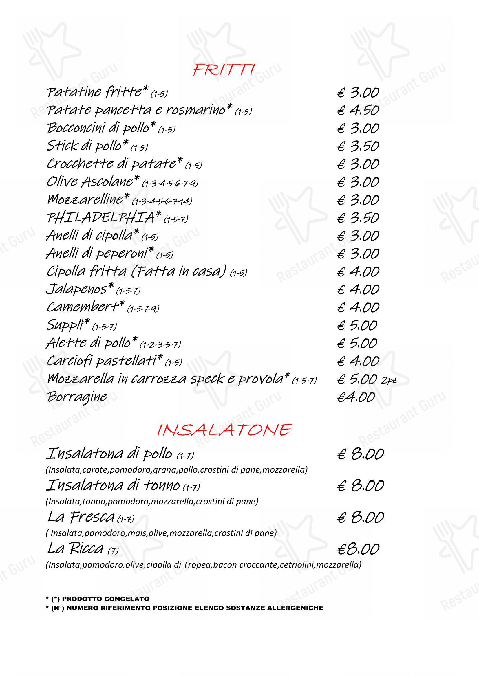 Menu per Zerodieci Pub - Restaurant pub & bar