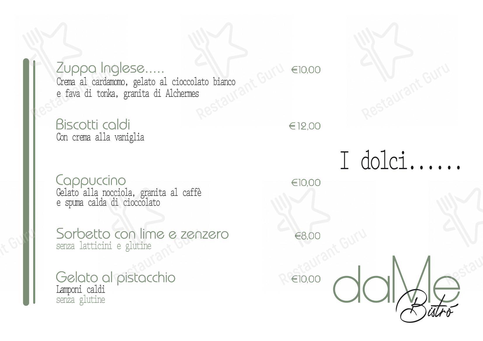 Menu di DaMe Bistrò - Menu