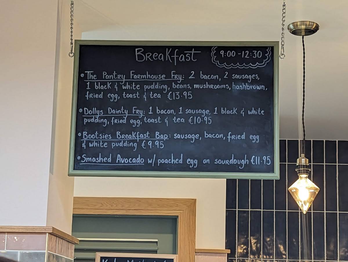 Menu at the Pantry at Dolly's, Ireland