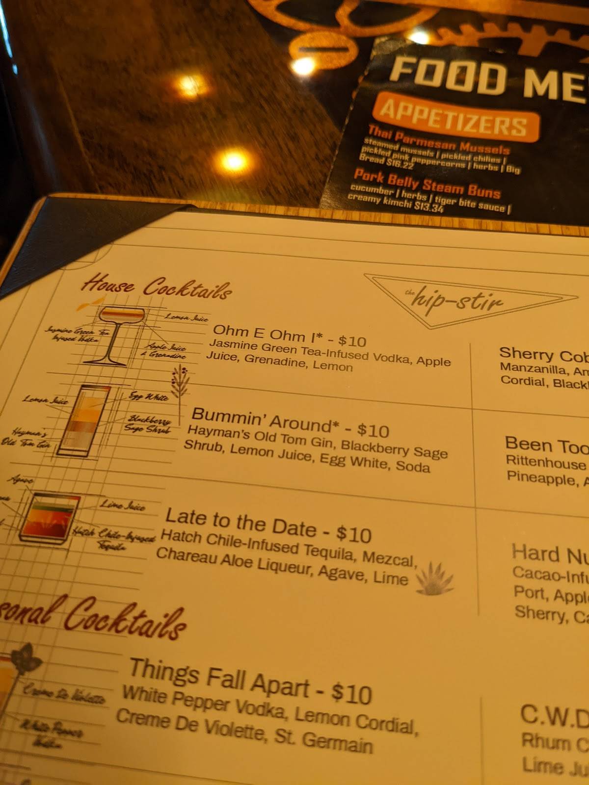 Menu at the hipstir pub & bar, Marion