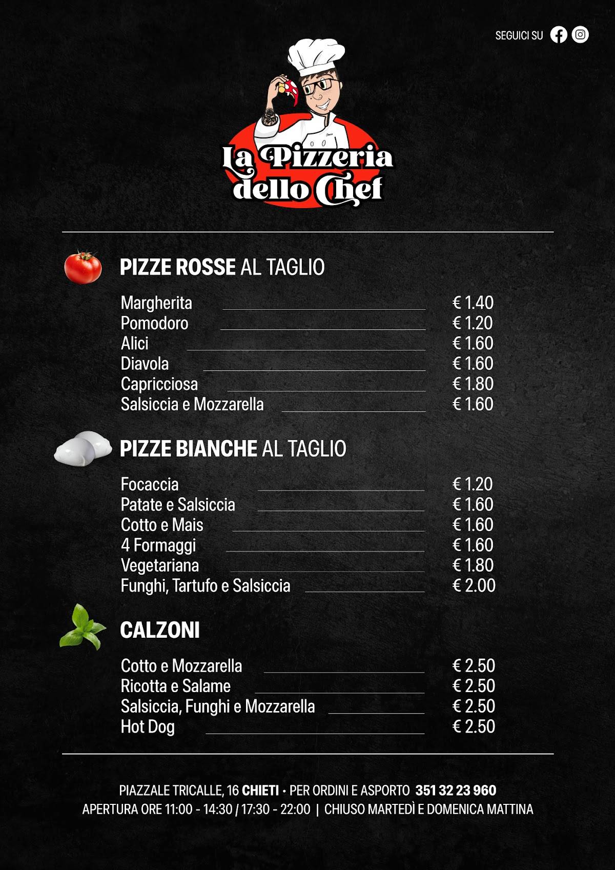 Menu di La Pizzeria dello Chef 