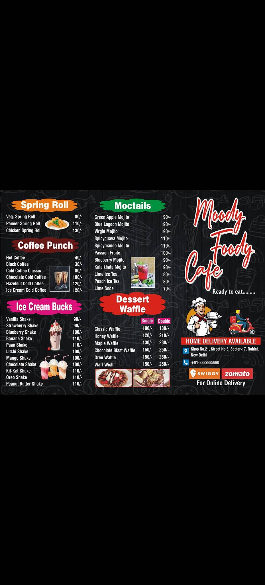 MOODY FOODY CAFE menu