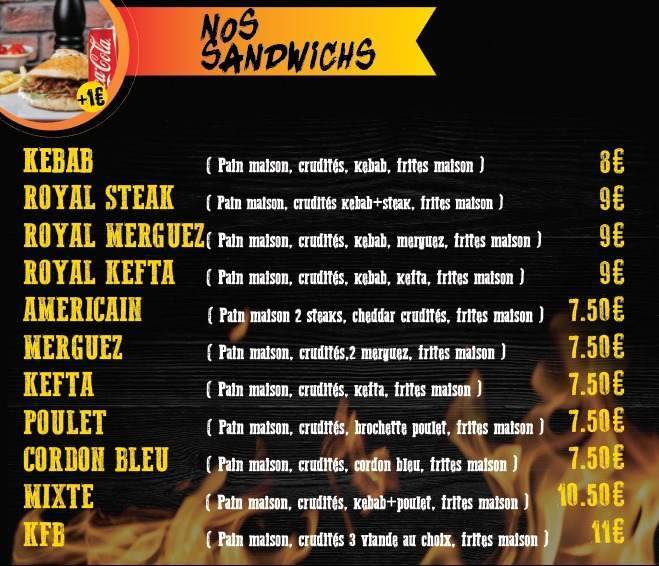 Menu de KFB