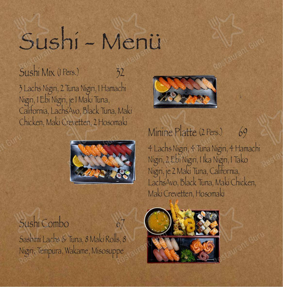 Menu per Minine ristorante