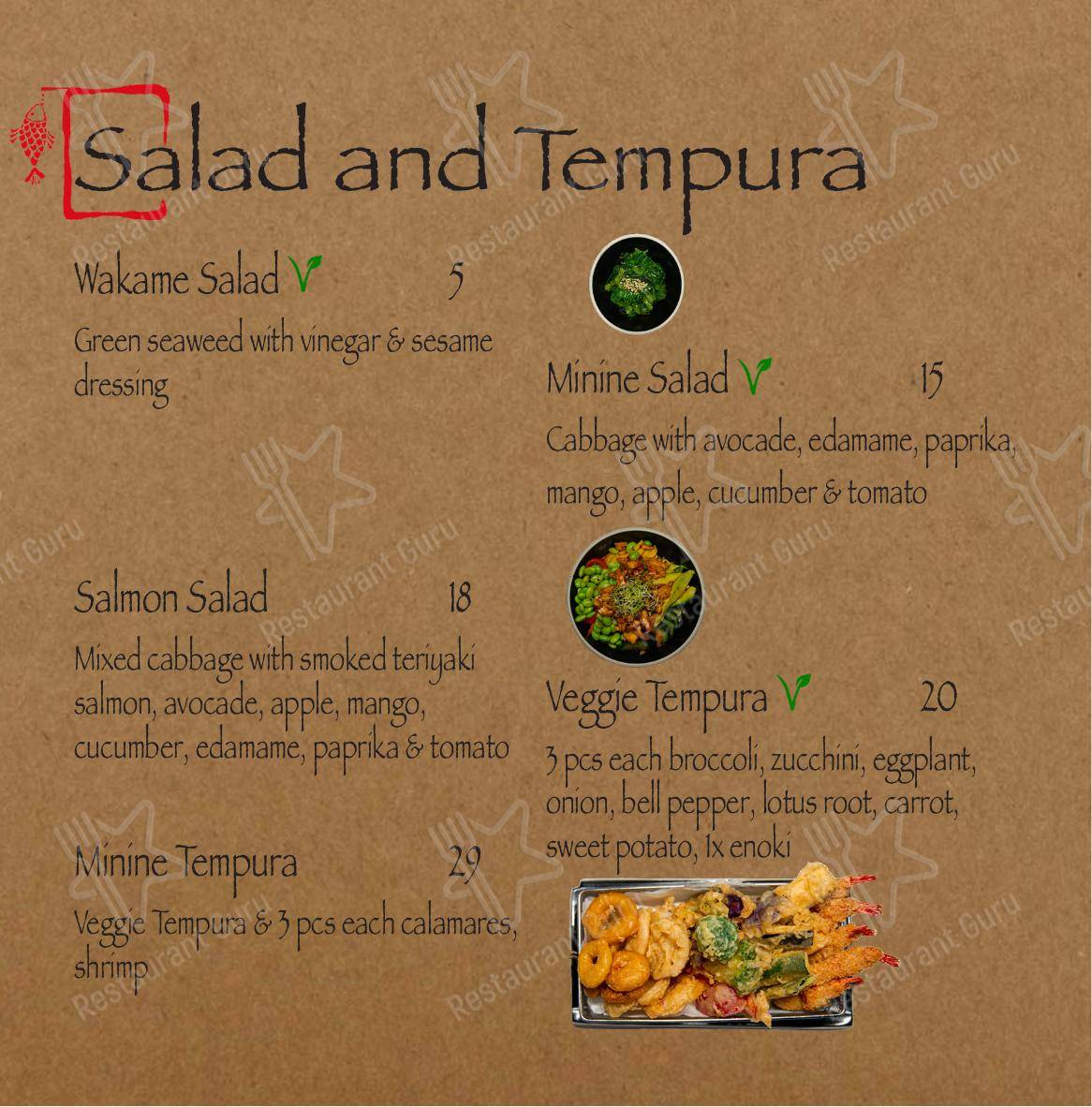 Menu bar per Minine ristorante