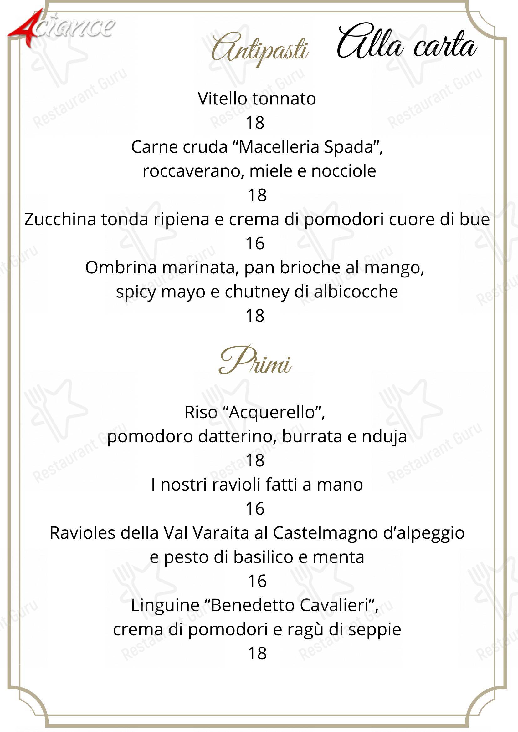 4 Ciance in Cuneo - Menu bar