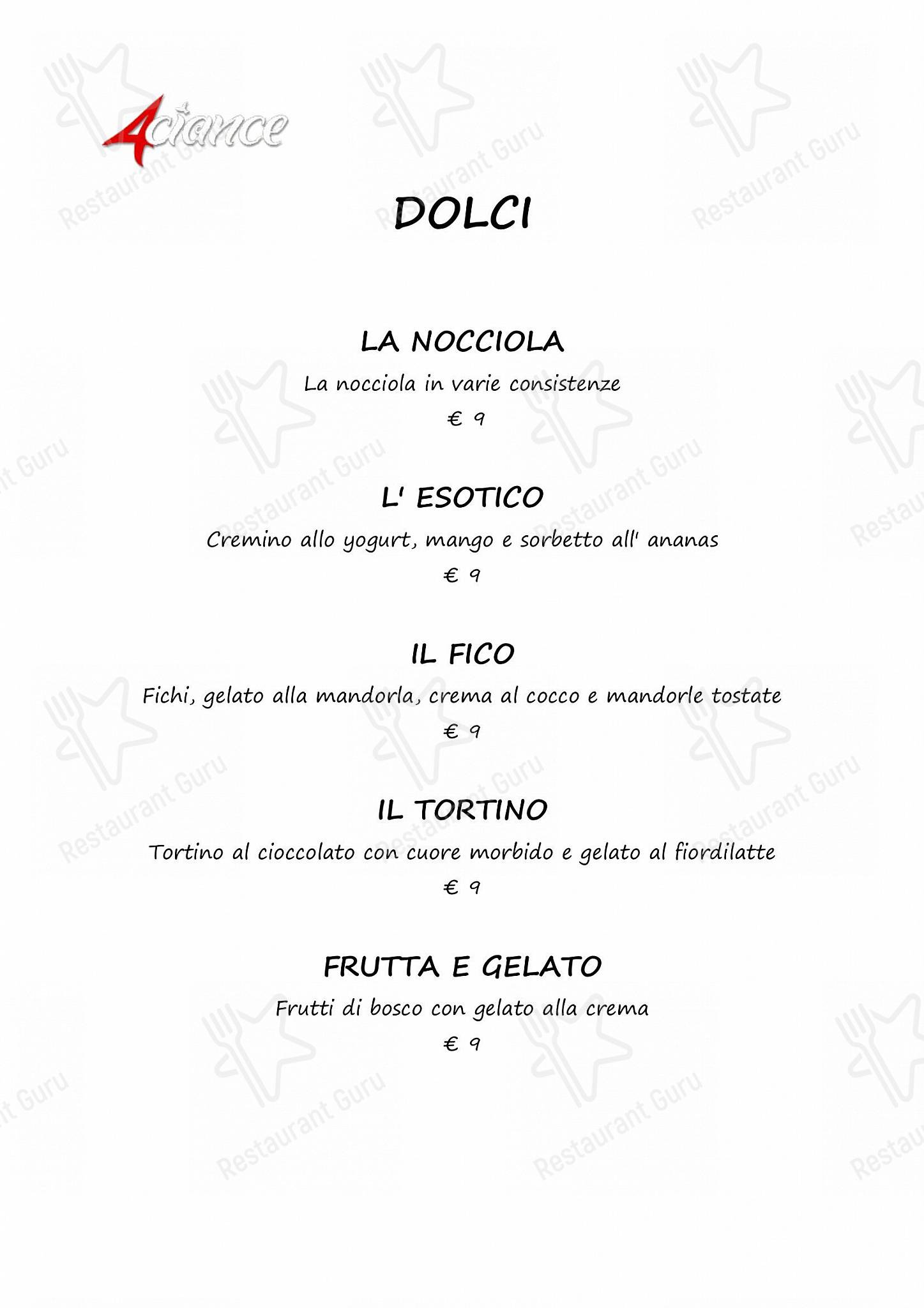 Menu di 4 Ciance - Breakfast Menu