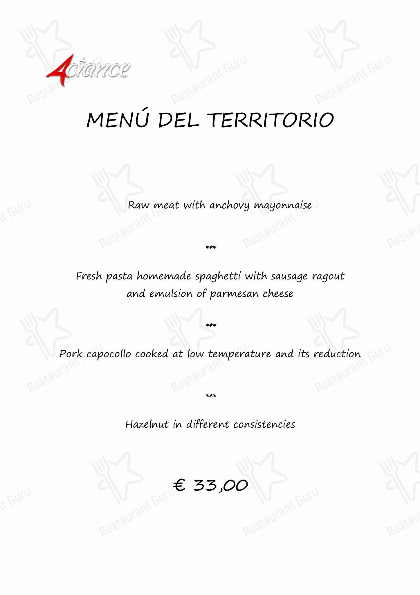 Breakfast Menu per 4 Ciance ristorante