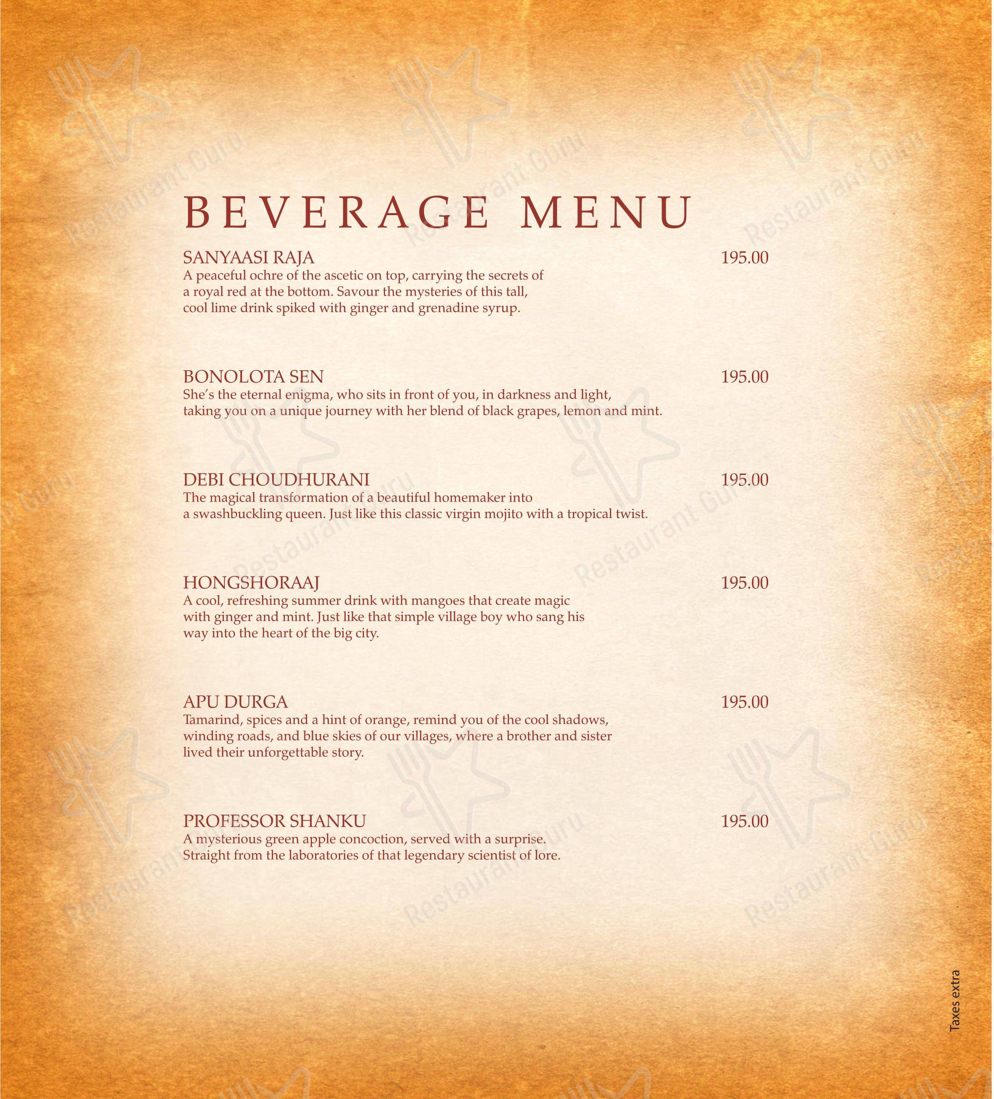 6 Ballygunge Place Thali in Kolkata - 菜单