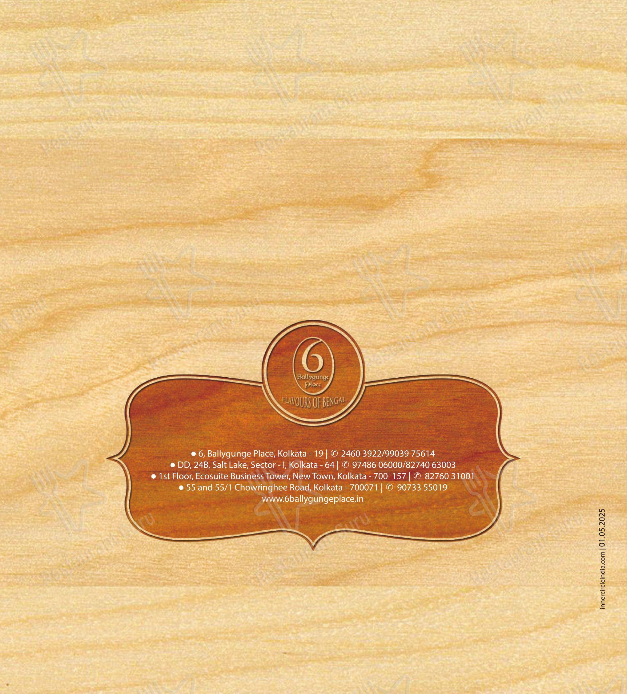 6 Ballygunge Place Thali menu - 菜单