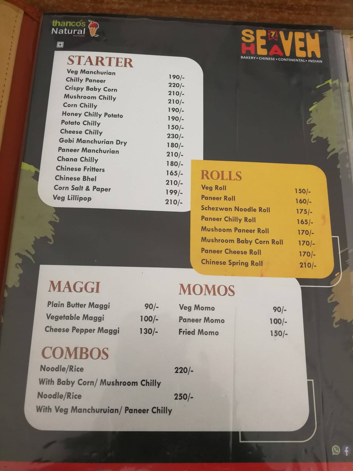 7 Heaven menu