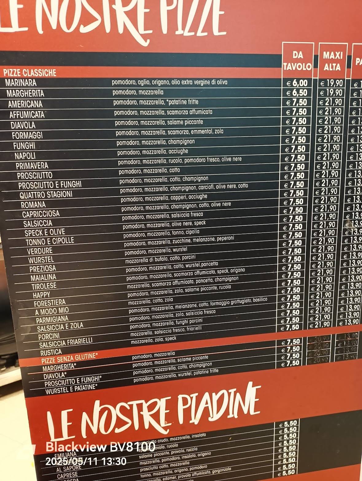 Menu di A Modo Mio 