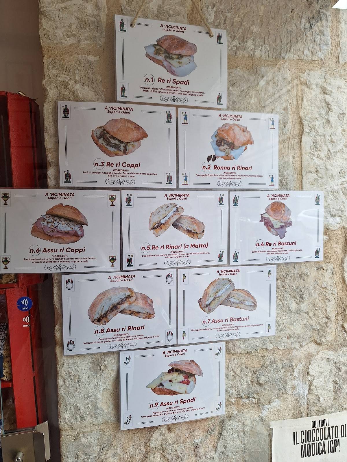 Menu di A 'NCIMINATA 