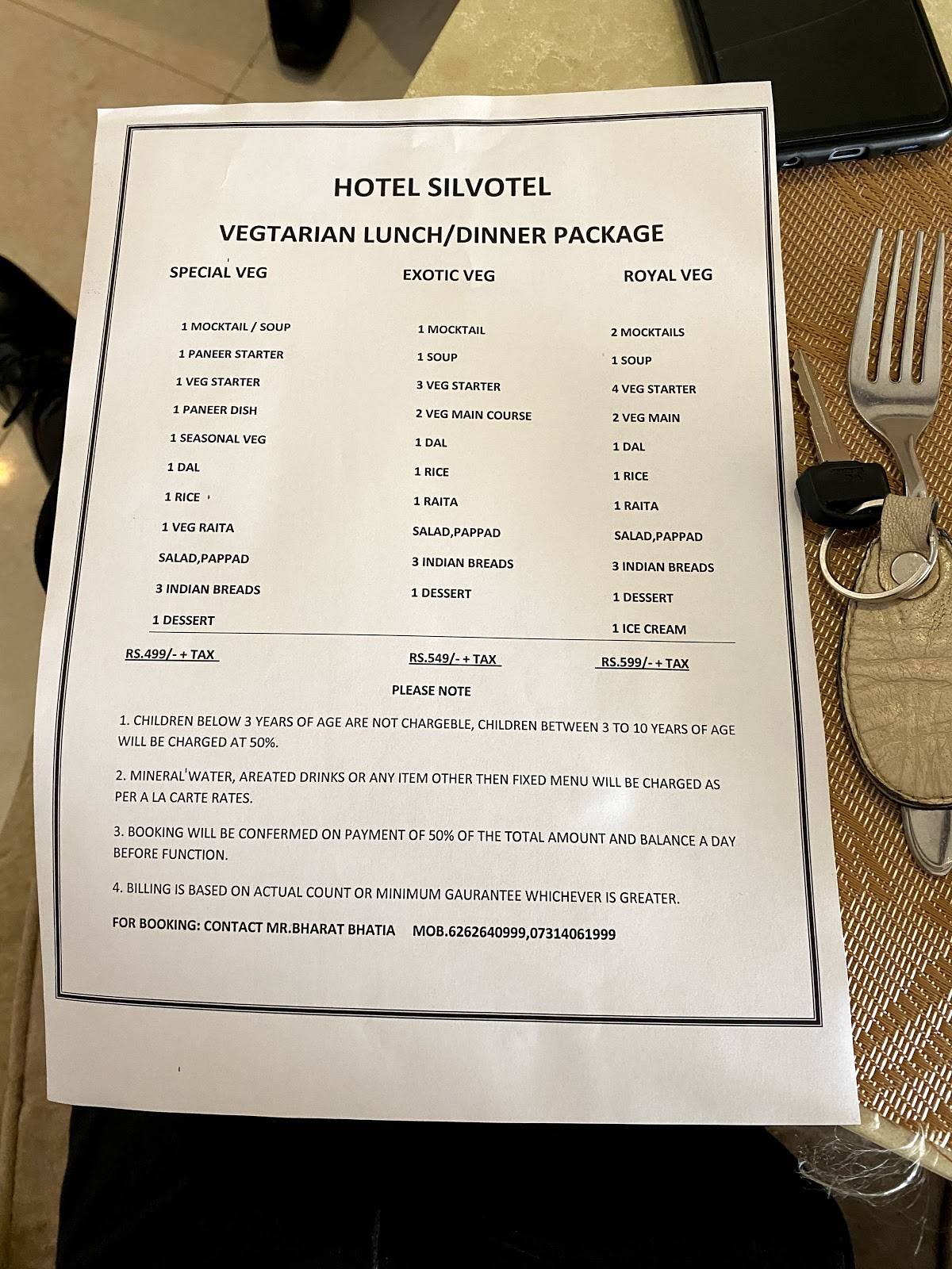 ALOHA- The Terrace Garden ( SILVOTEL) menu