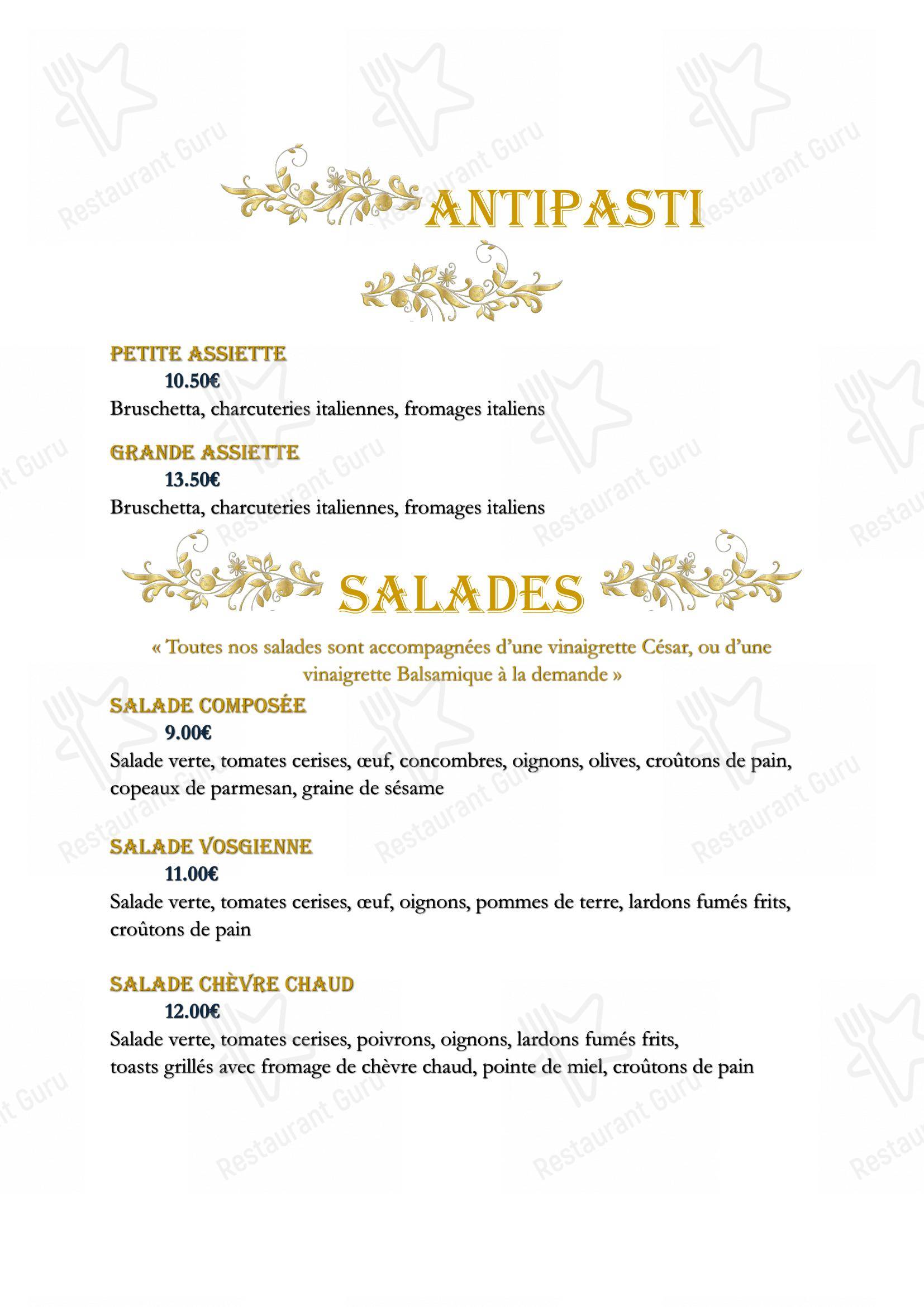 Menu pour AUTENTICA PIZZA - Menu