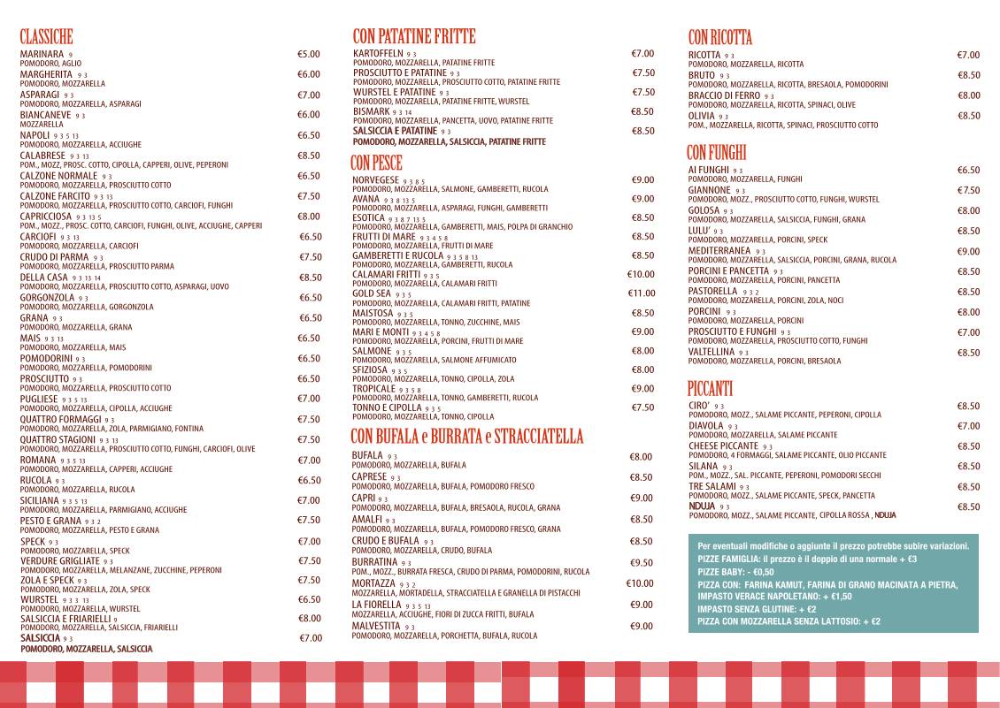 Menu di Acqua e Farina Gallarate 