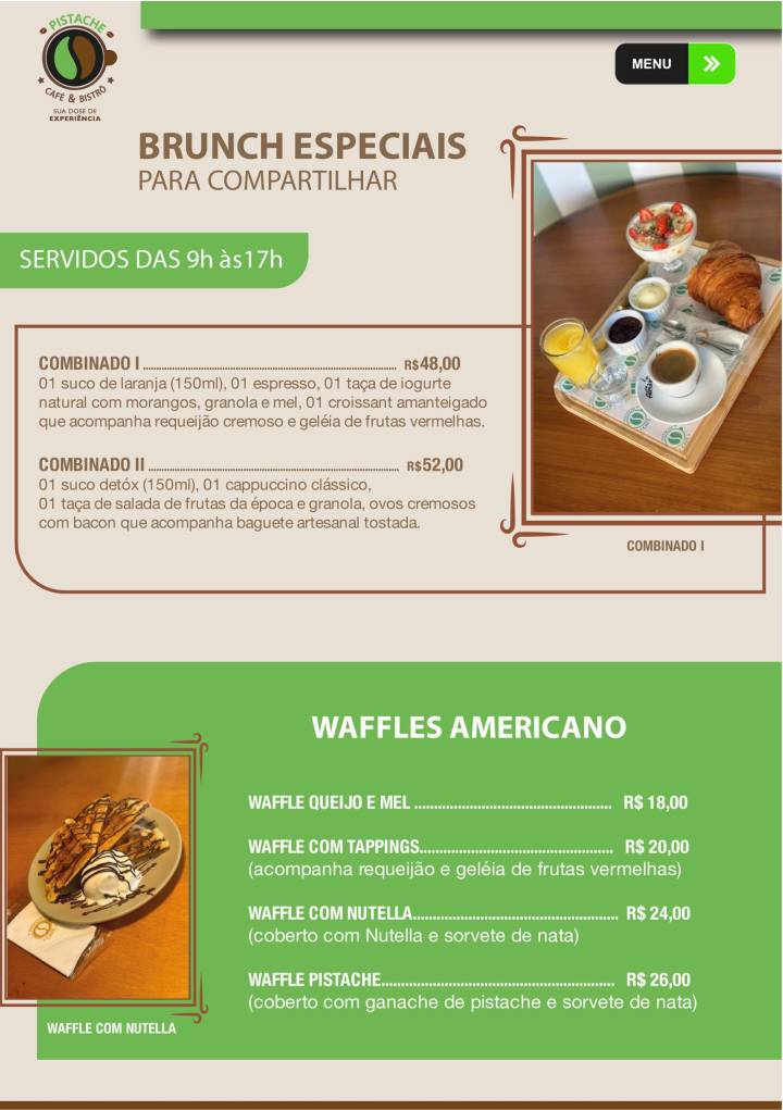 Pistache Café cardápio