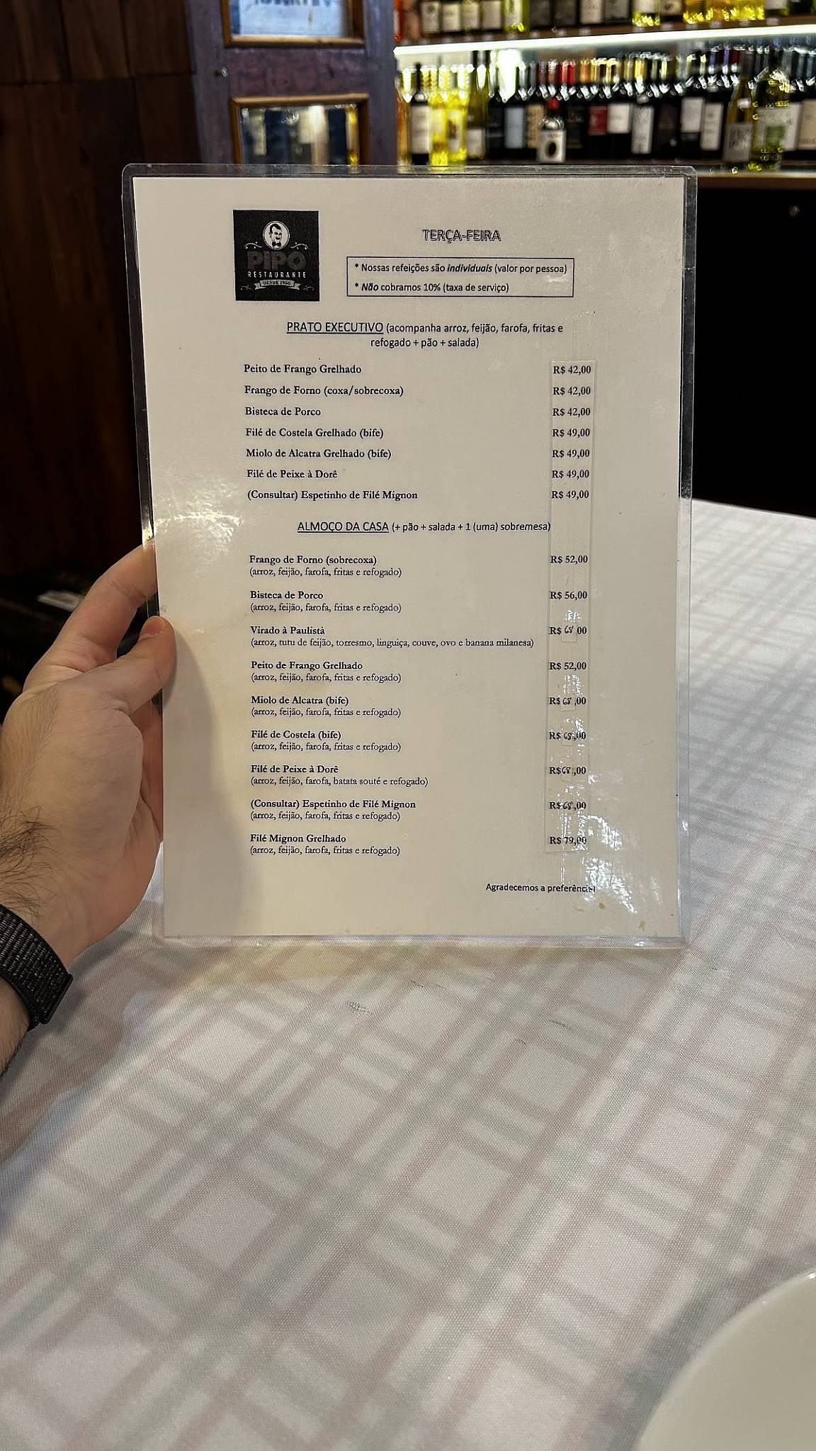 Adega Pipo Restaurante cardápio