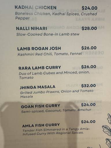 Menu de Adrak