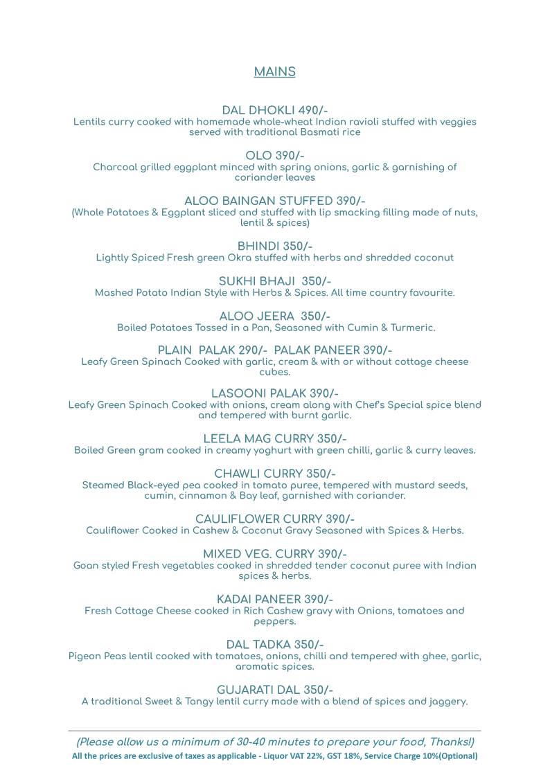 Baa's Kitchen menu