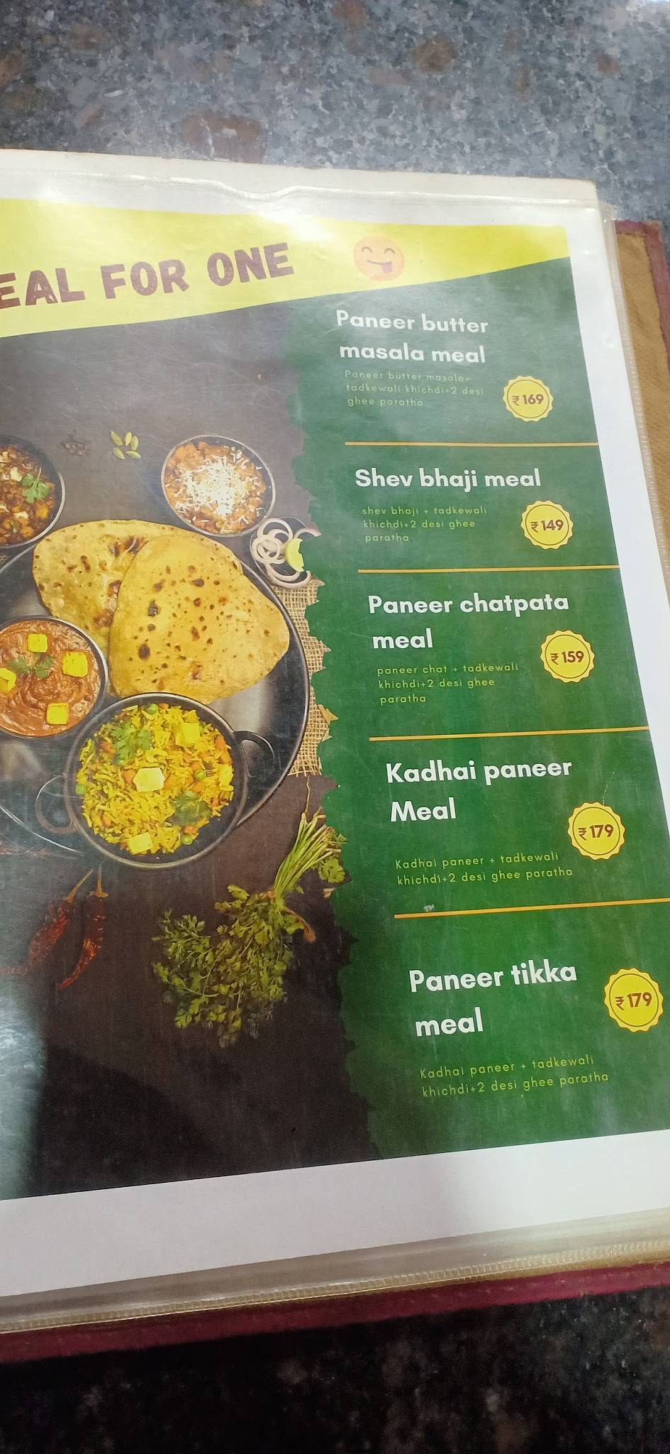 Nagarcha Dabewala menu