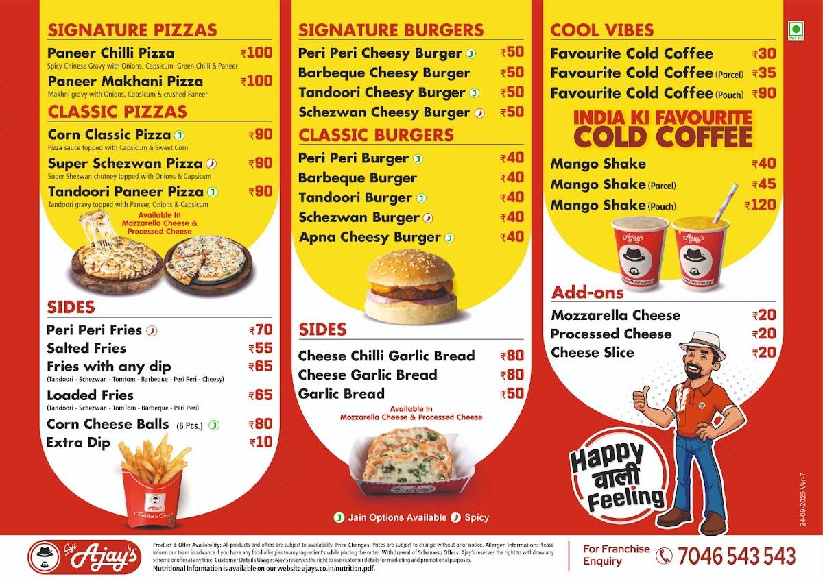 Ajay's Café- Lunsikui, Navsari menu