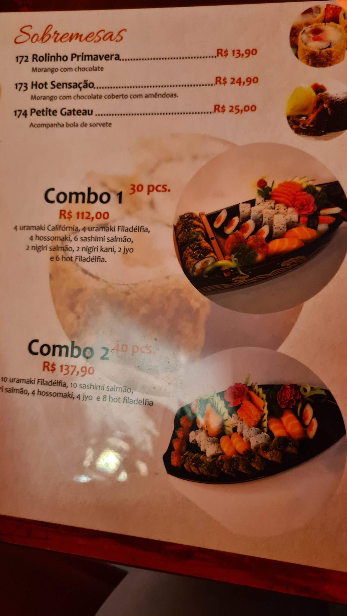 Ají sushi cardápio