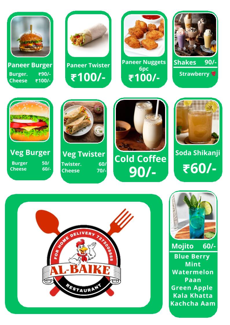 Al Baike menu