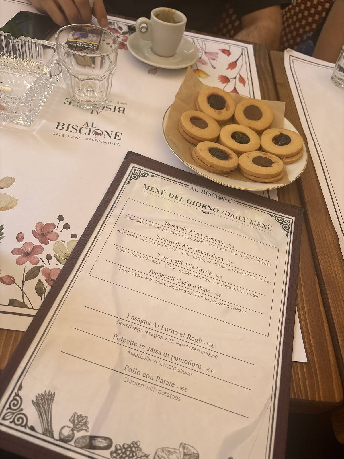 Menu di Al Biscione Cafė 1965 - CIBO e VINI 