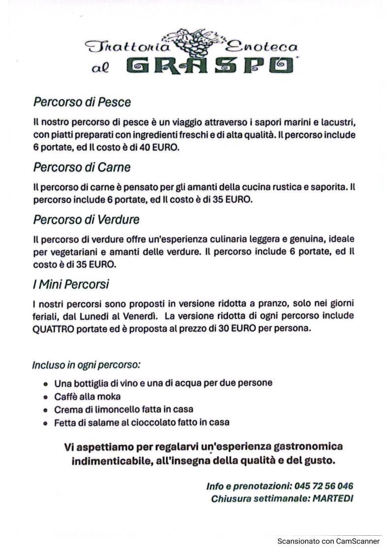 Menu di Al Graspo 