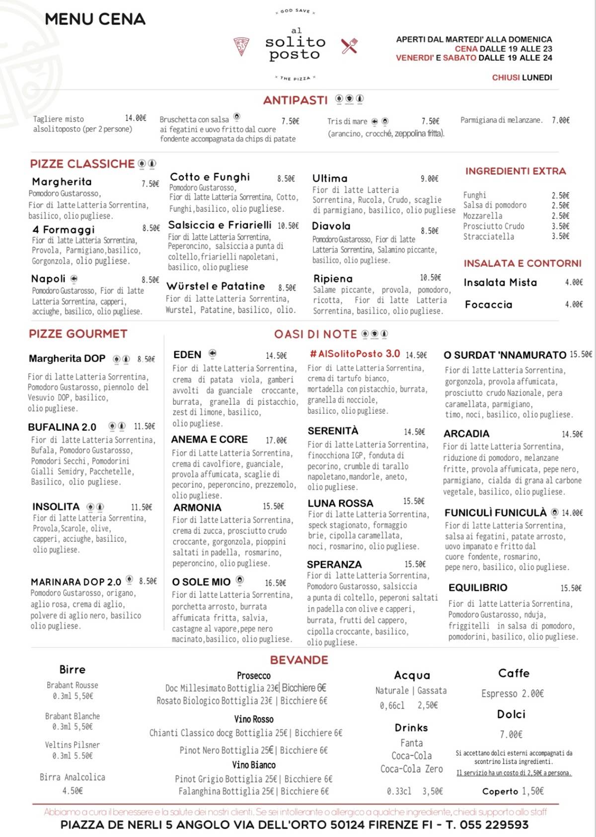 Menu di Al Solito Posto 