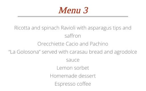 Menu di Al Valentino 