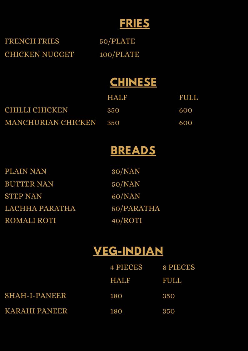 Al-zaiqa biryani centre menu